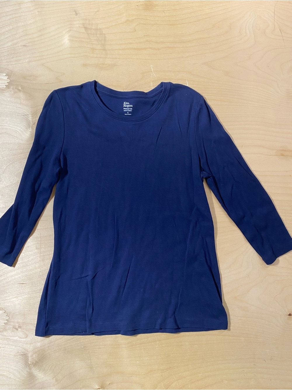 Kim Rogers Navy Long Sleeve Crewneck Top Small (SA)